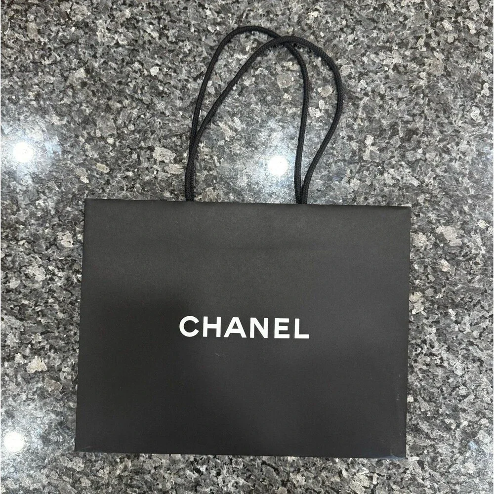 Chanel Gift Bag Classic Flower Black Paper Empty Bag 17” x 13 “